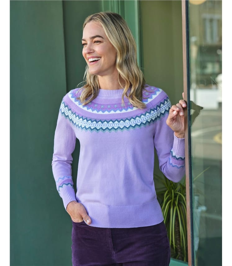 Fairisle Yoke Crew Neck Jumper