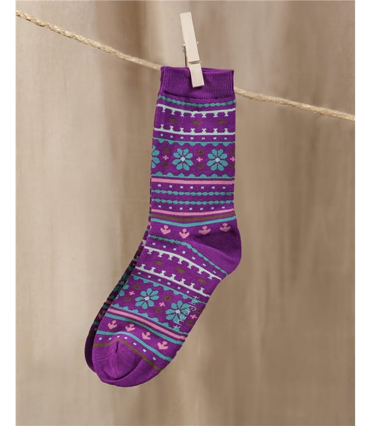 Waverly Organic Cotton Pattern Socks