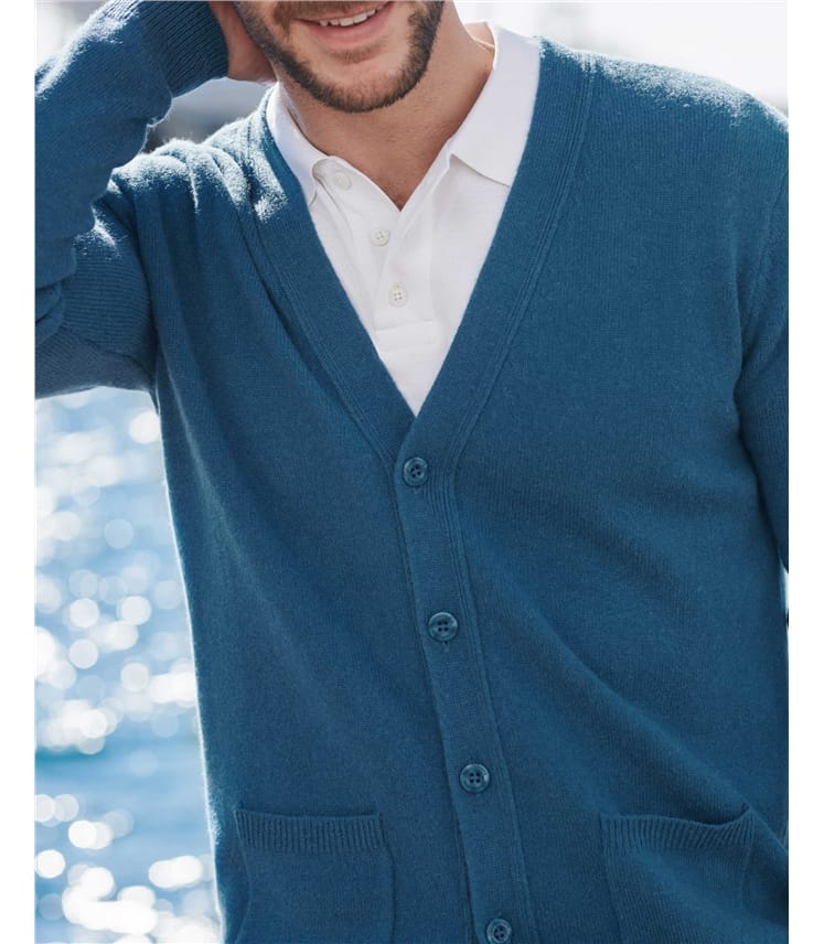 Cardigan à col V - Homme - Laine d’agneau certifiée 100% RWS