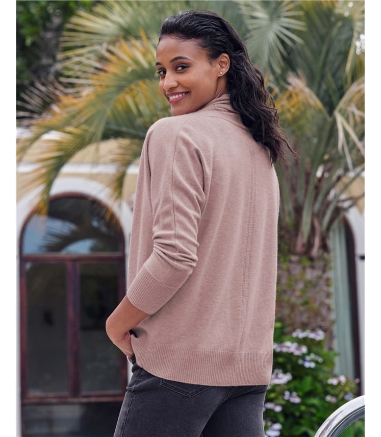 Wool Cash Edge To Edge Cardigan