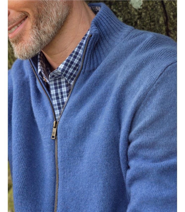 Strickjacke mit Reißverschluss aus Lammwolle für Herren