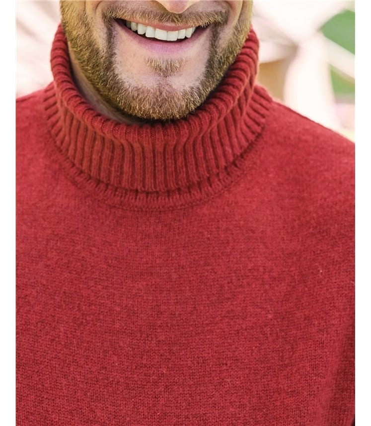 Rollkragenpullover aus Lammwolle für Herren