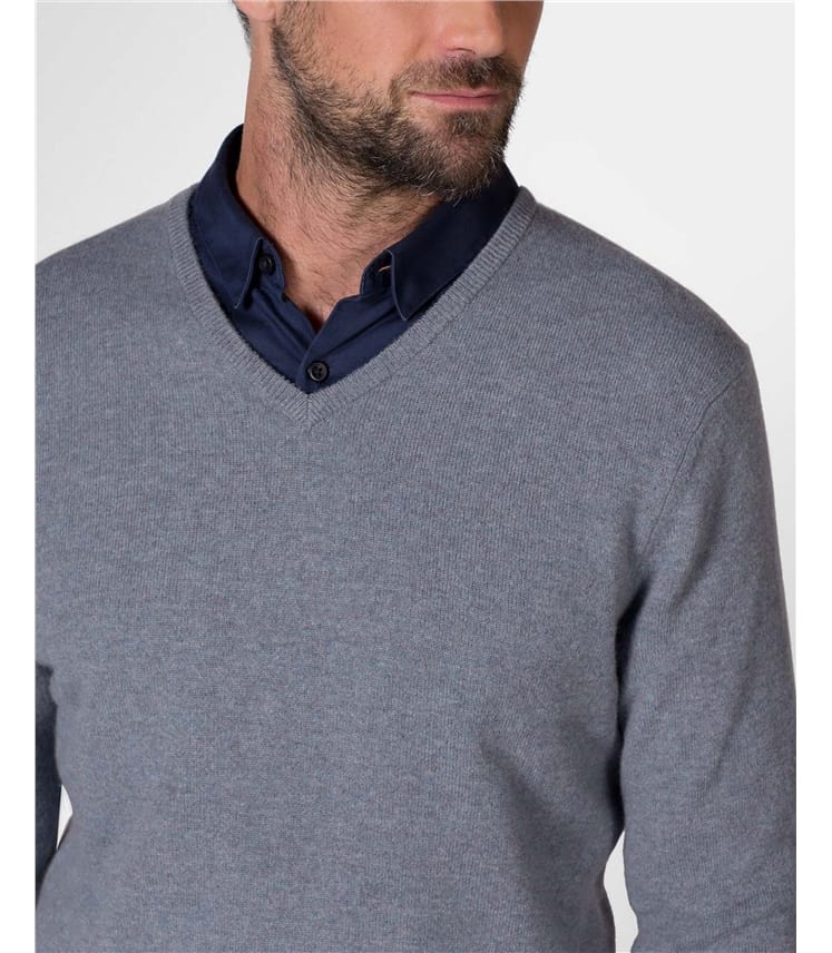 Mens Pure Cashmere V Neck