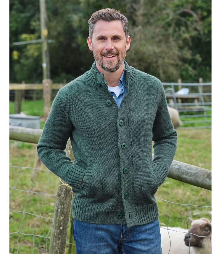 Strickjacke mit Knöpfen aus reiner Wolle für Herren