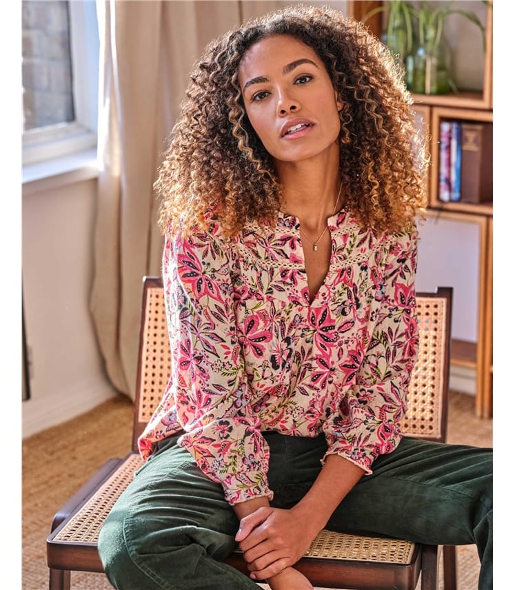 Faded Pink Rose | Faye Lenzing™ Ecovero™ Dobby Blouse | WoolOvers US