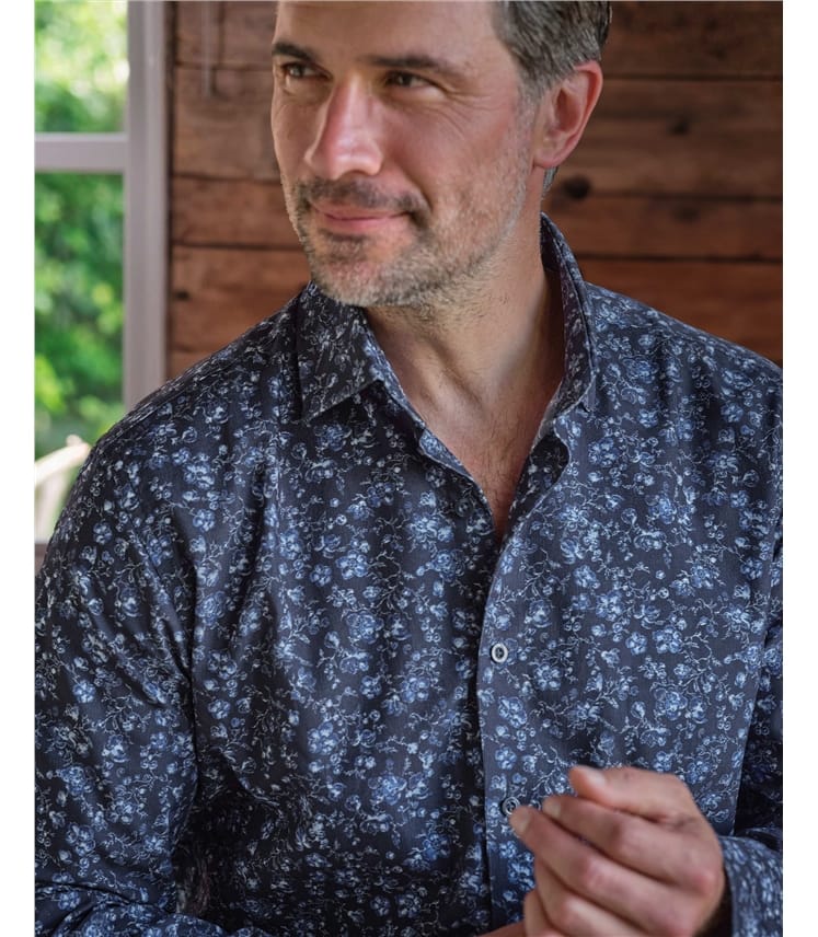 Printed Needle Cord Shirt