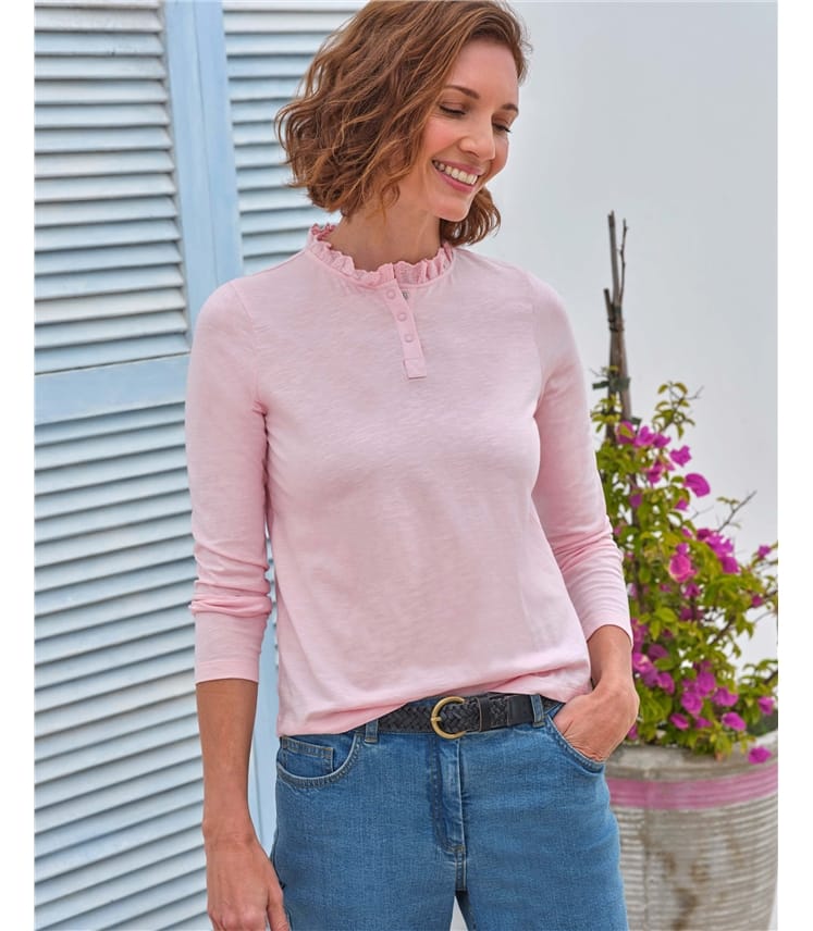 Top à col boutonné - Femme - Jersey