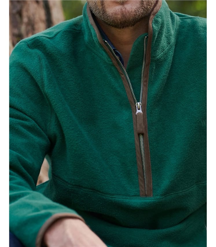 Fleece-Pullover mit kurzem Reißverschluss