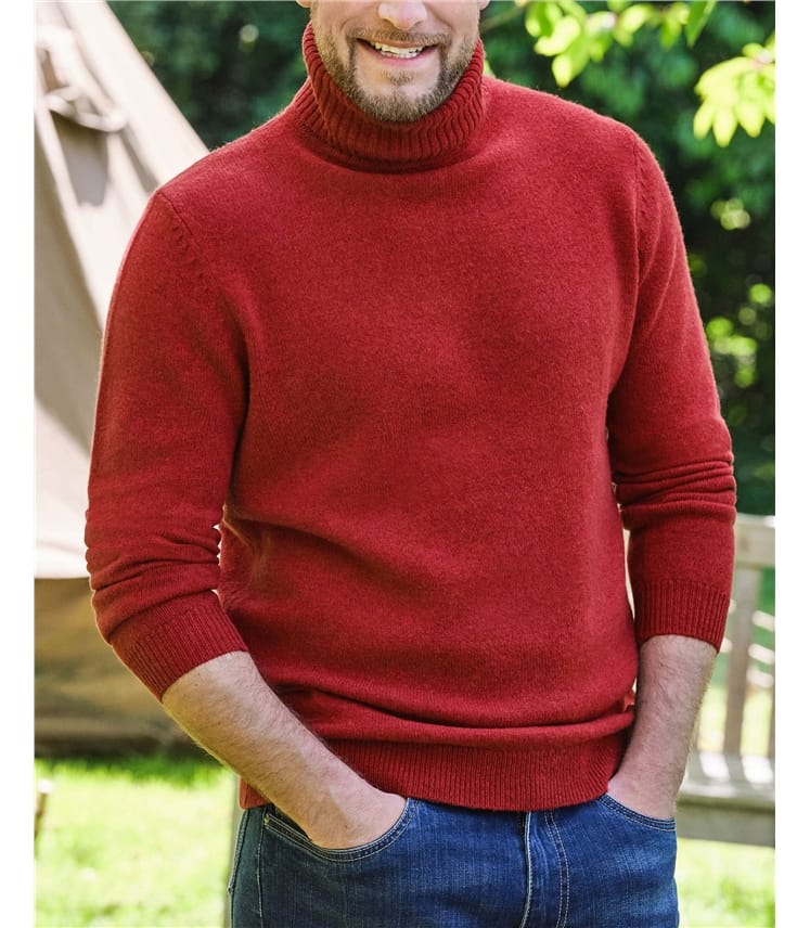 Rollkragenpullover aus Lammwolle für Herren