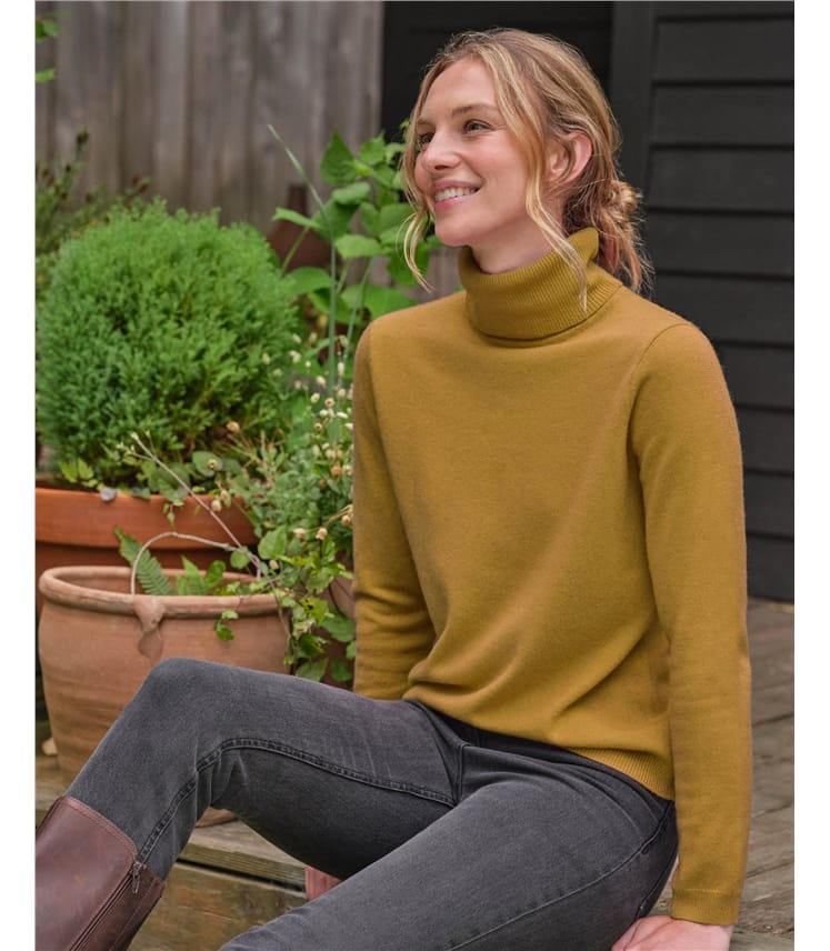 Rollkragenpullover aus Kaschmir und Merinowolle