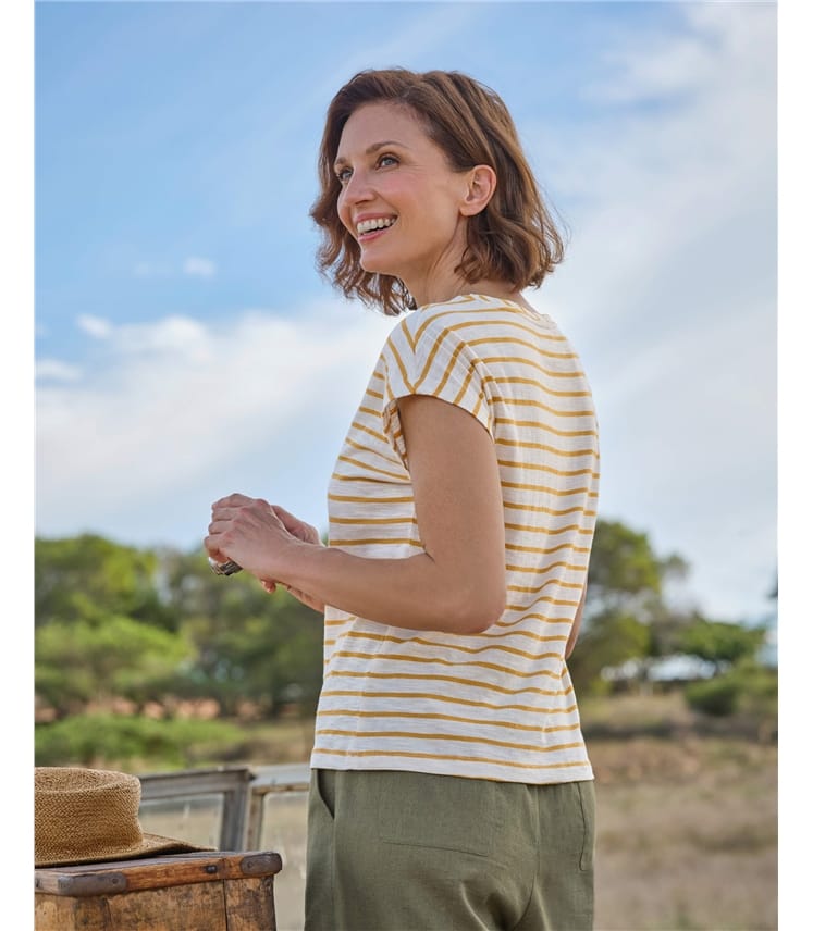 Short Sleeve Boat Neck Top