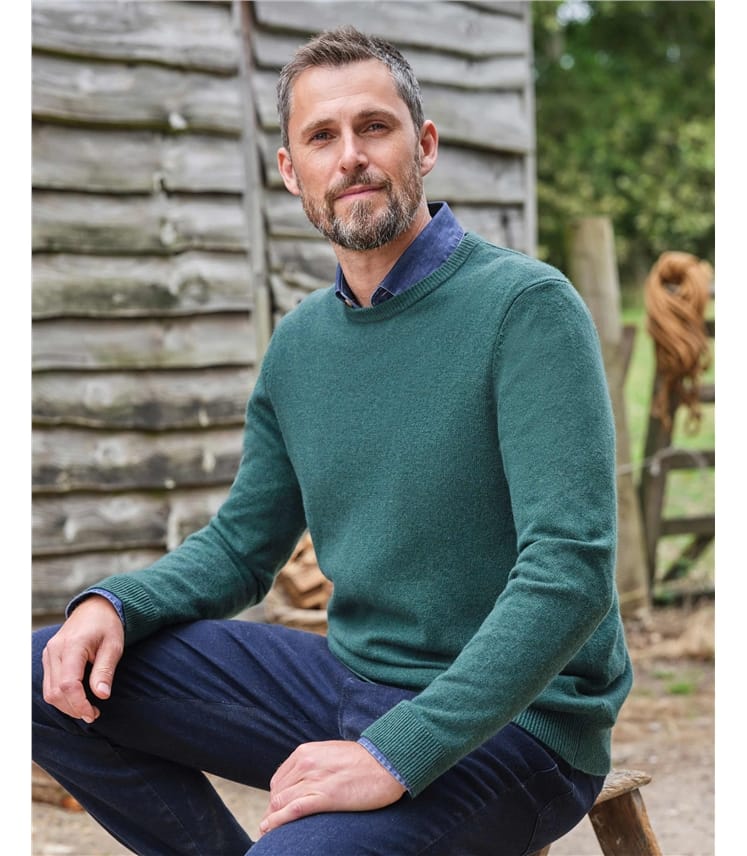 Pull à col rond - Homme - Cachemire & Mérinos