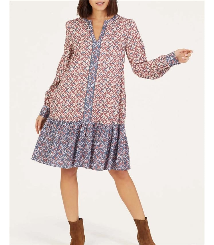 Kalina Hemp robe droite imprimée en chanvre