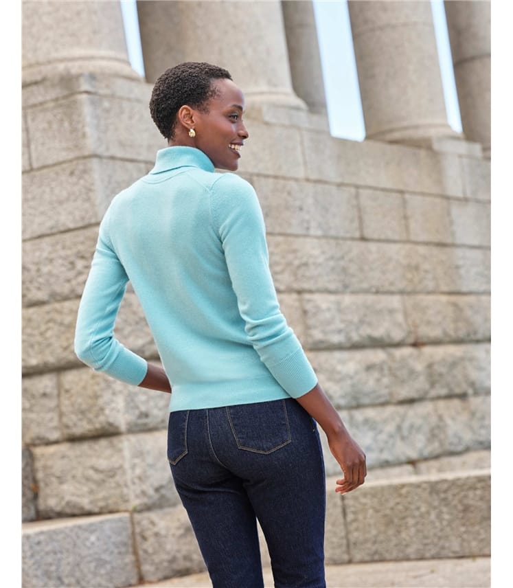 Womens Cashmere Polo Neck Sweater