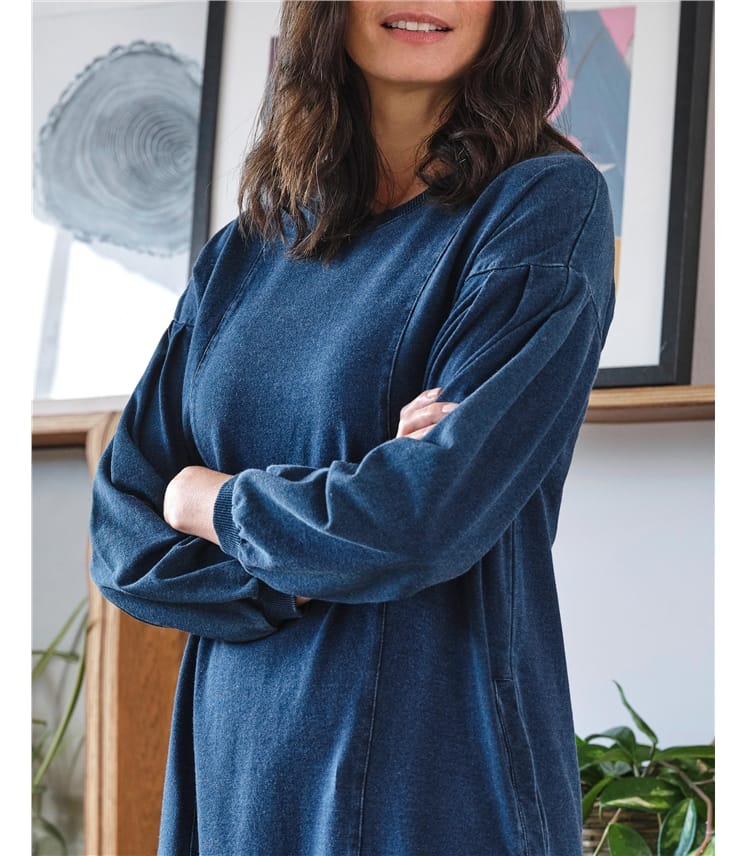 Ioana - Kleid mit Ballonärmeln aus Bio-Baumwolle