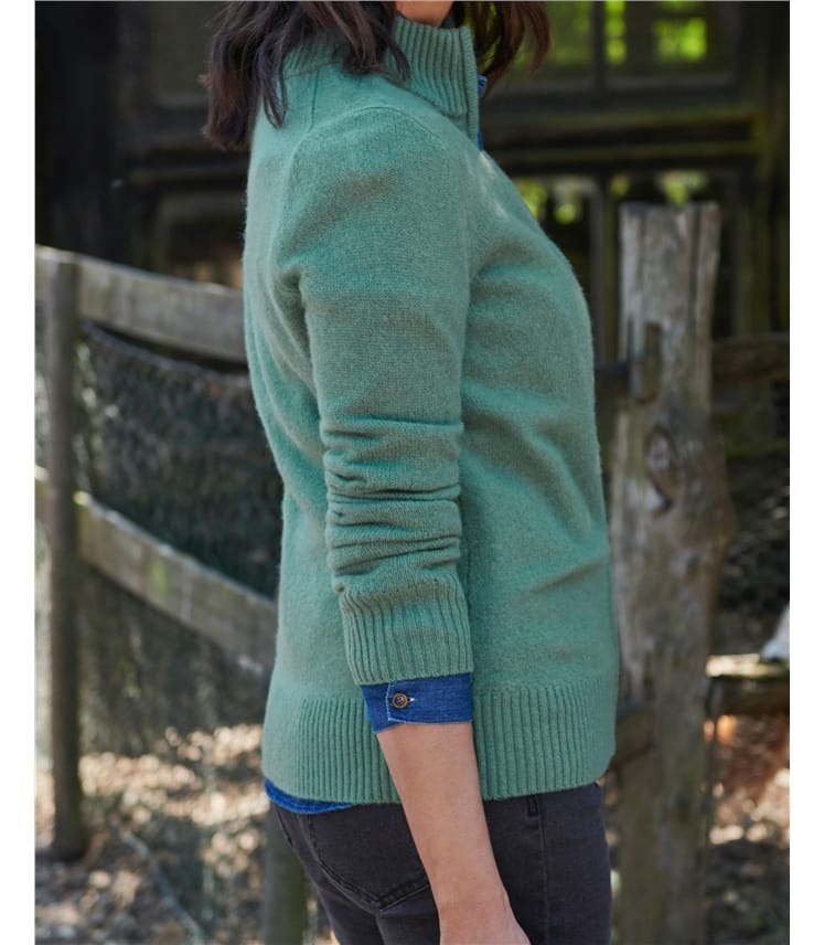 Lambswool Zip Thru Cardigan