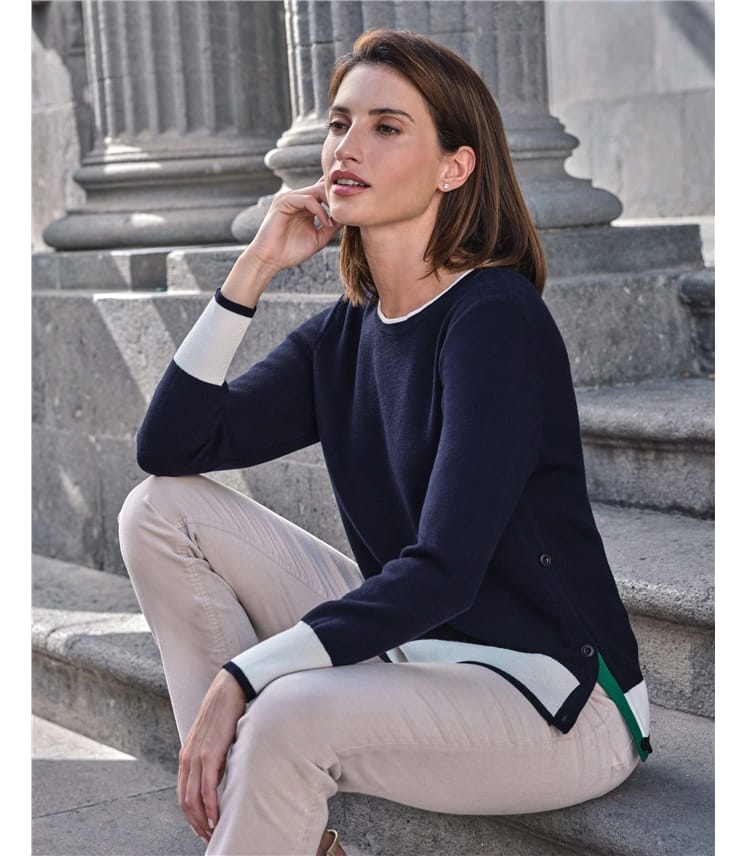 Tipped Neck Sweater