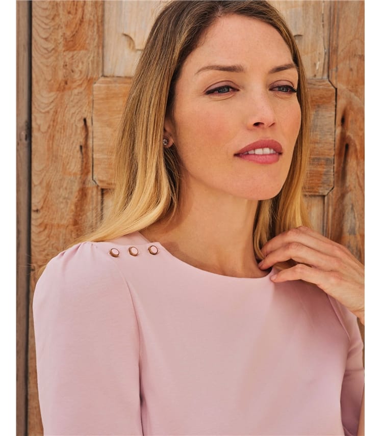 Button Detail Jersey Top