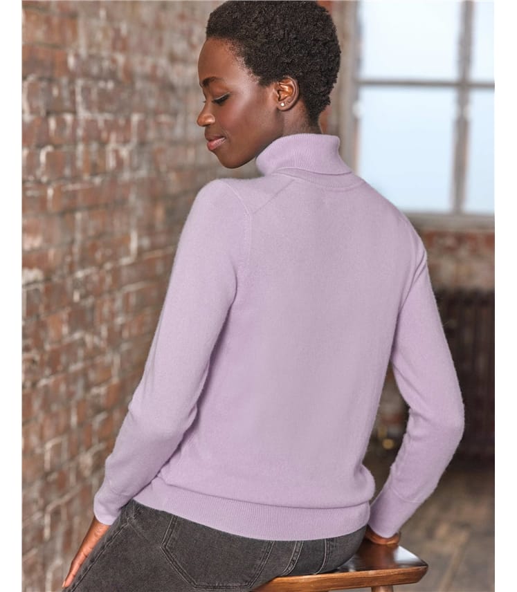 Womens Cashmere Polo Neck Sweater
