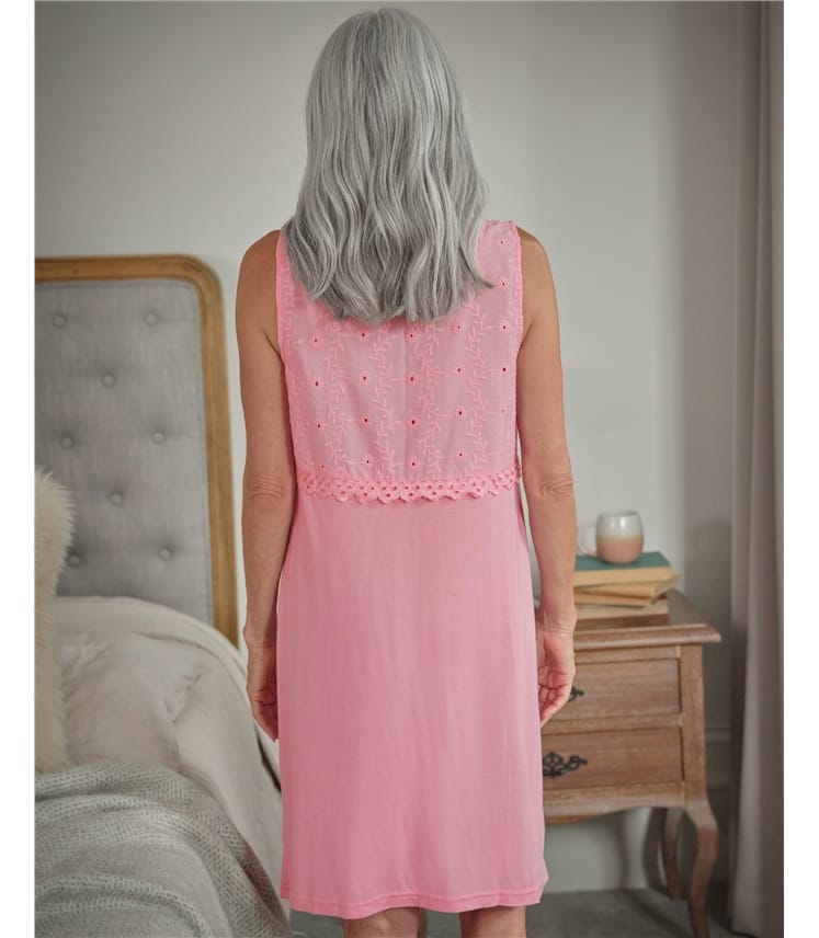 Woven Insert Jersey Nightie