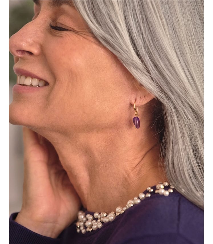 Amethyst Drop Earring