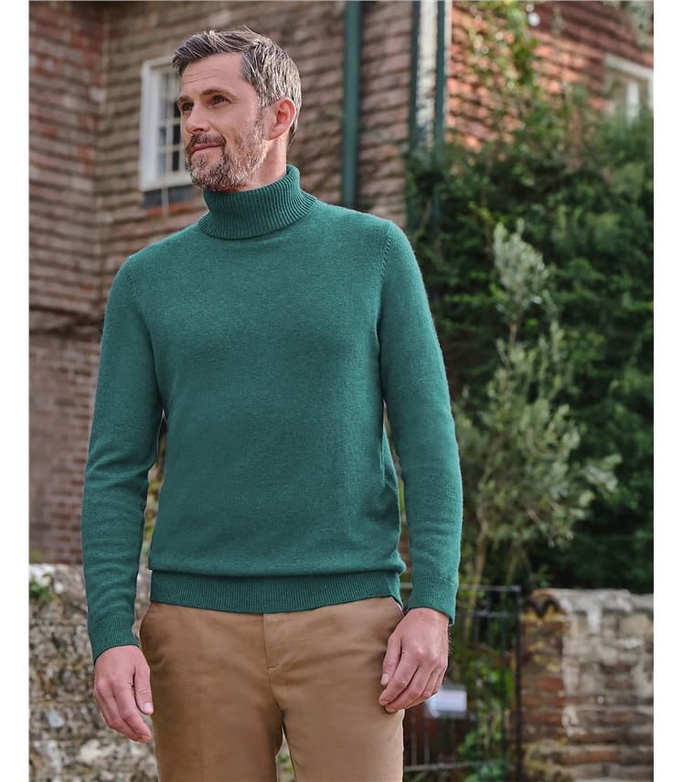 Rollkragenpullover aus Merinowolle und Kaschmir für Herren