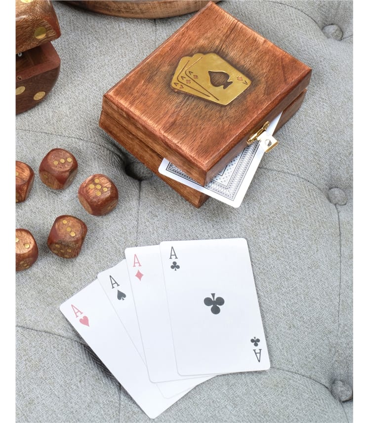 Wooden Box With Playing Cards