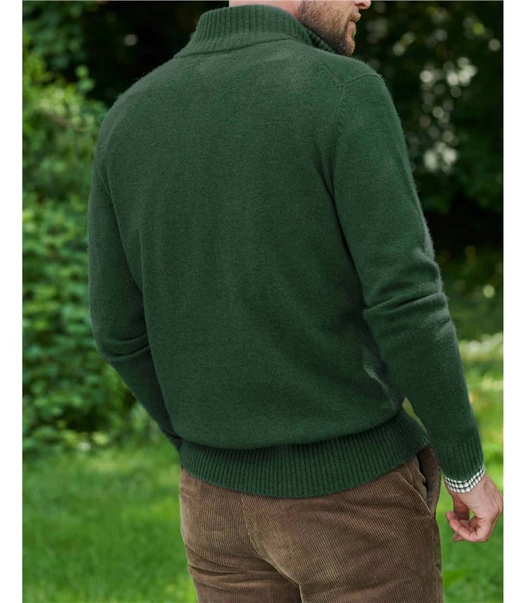 Strickjacke mit Reißverschluss aus Lammwolle für Herren