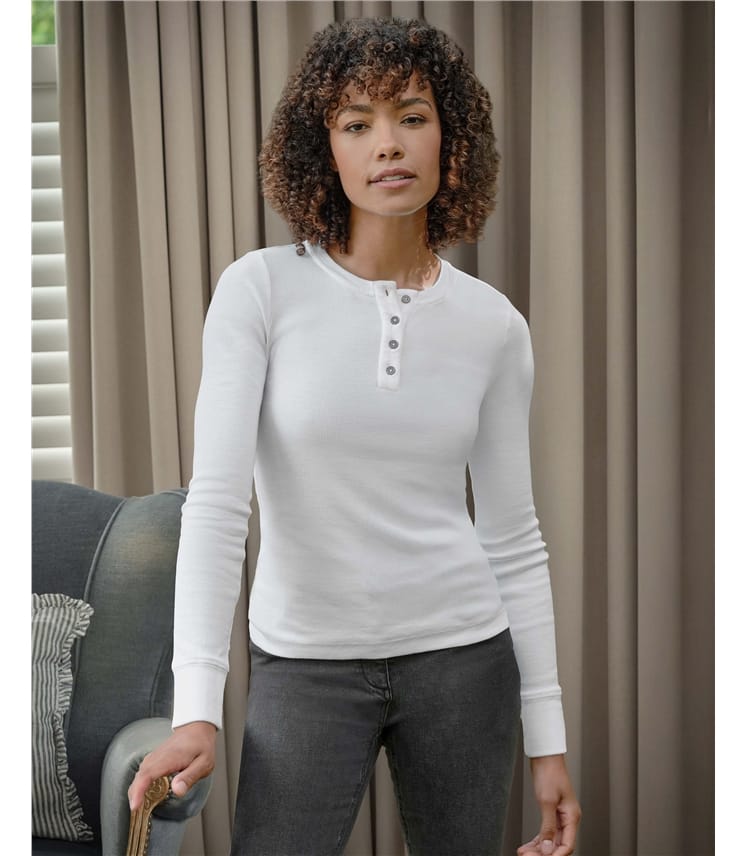 Crew Neck Button Henley