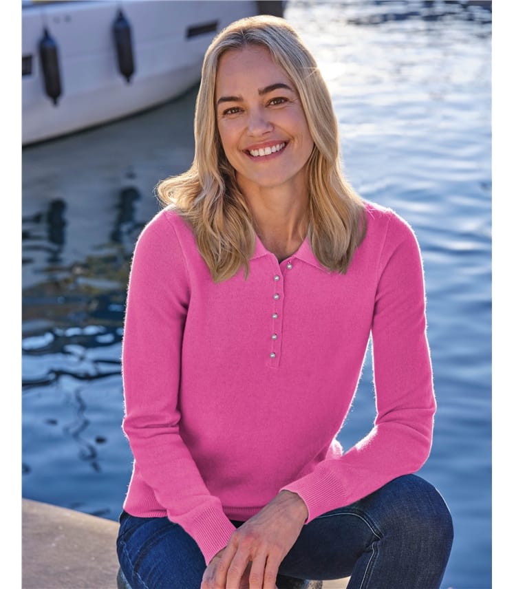 Polo en maille - Femme - Cachemire & Mérinos