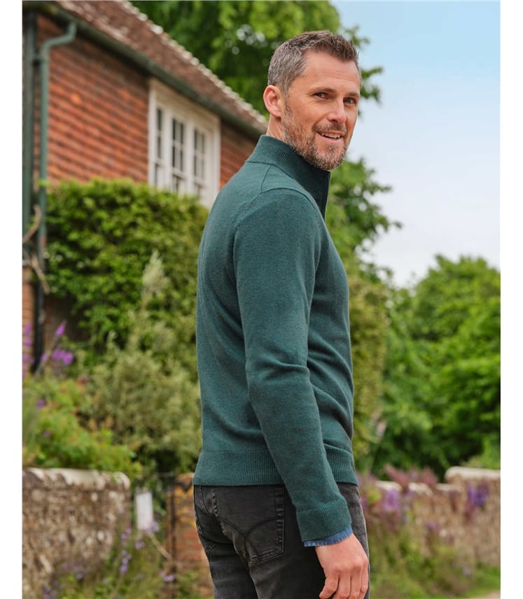 Cashmere and Merino Zip Neck Jumper