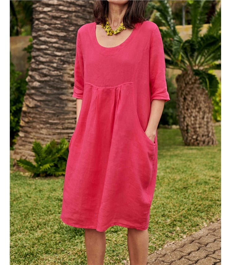 Robe-Tunique à poches - Femme - Pur Lin