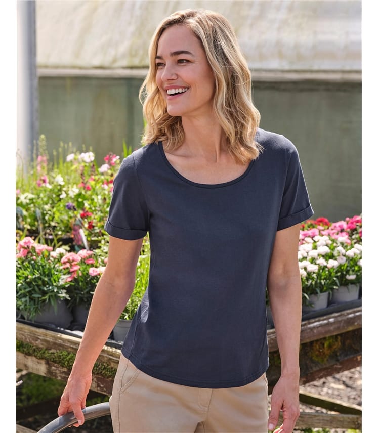 Organic Cotton Scoop Neck Top