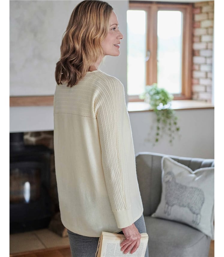 Boat Neck Cable Lounge Jumper