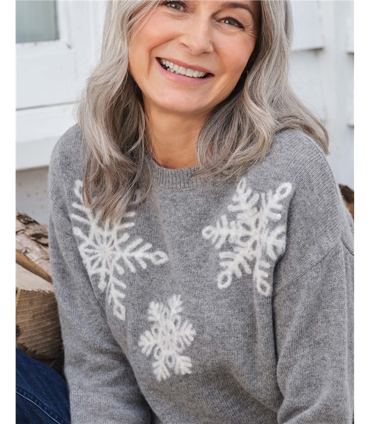 Snowflake Embroidered Jumper
