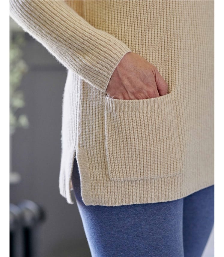 Pullover mit Stehkragen und Taschen