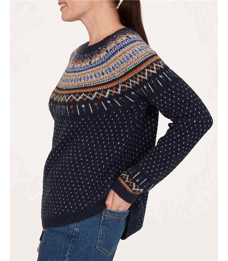 Freayer Organic Cotton Fluffy Fair Isle Sweater