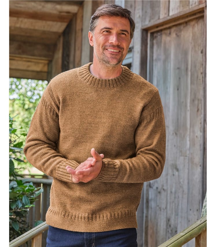 Tawny 100% Pure Wool Knitted Guernsey Jumper WoolOvers AU