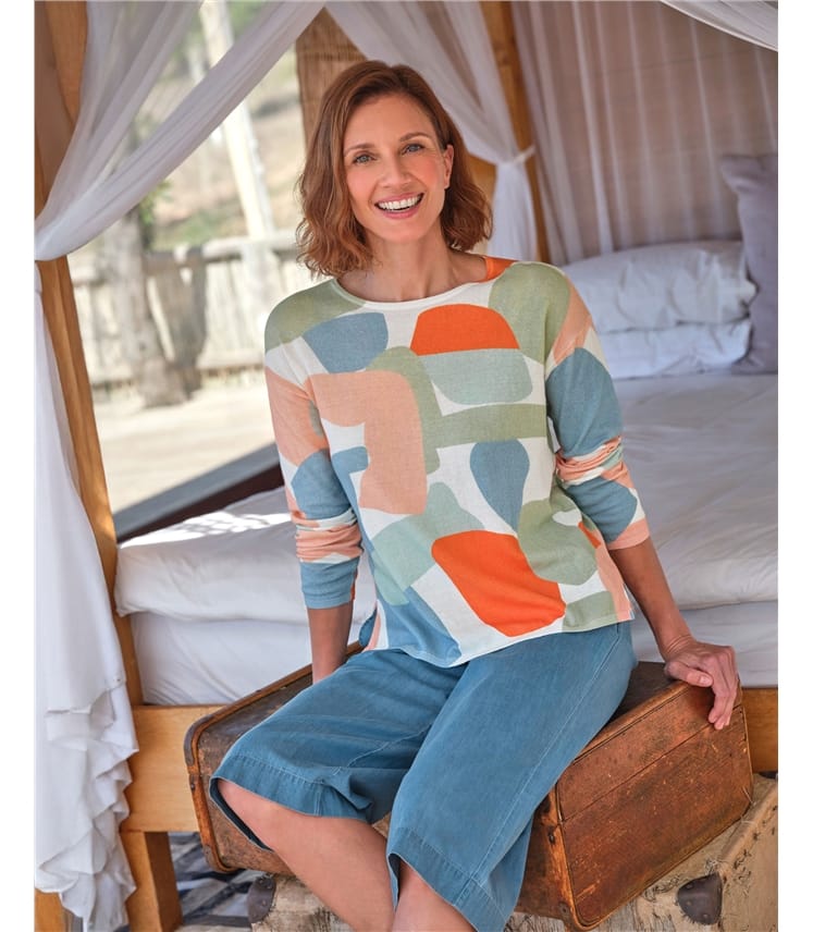 Lightweight Printed Abstract Jumper