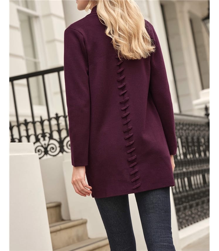 Aubergine | Milano Longline Cardigan | WoolOvers US