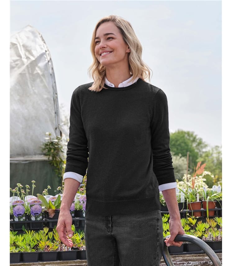 Cashmere and Merino Crew Neck Knitted Jumper