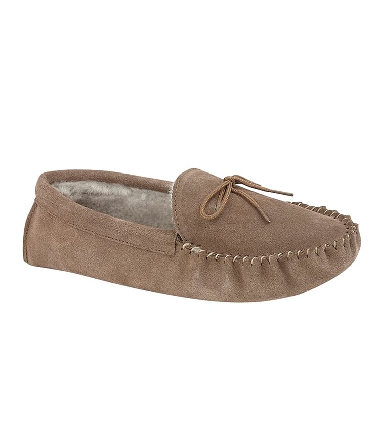 Mens Sheepskin Moccasin Slippers