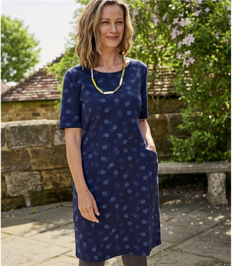 Blue Print | Relaxed Print Dress | WoolOvers AU