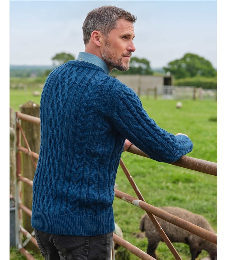 Pull irlandais à col rond - Homme - Pure Laine