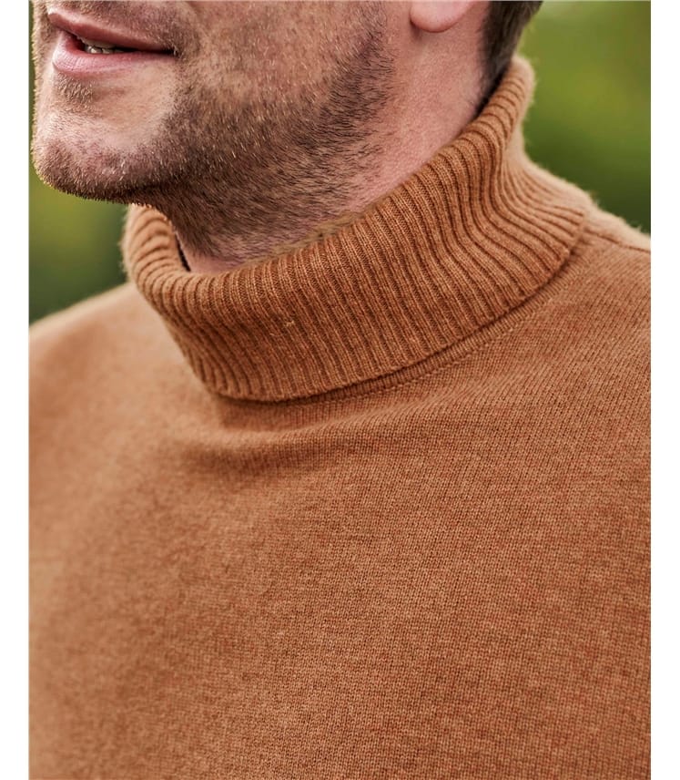 Cashmere and Merino Polo Neck Jumper