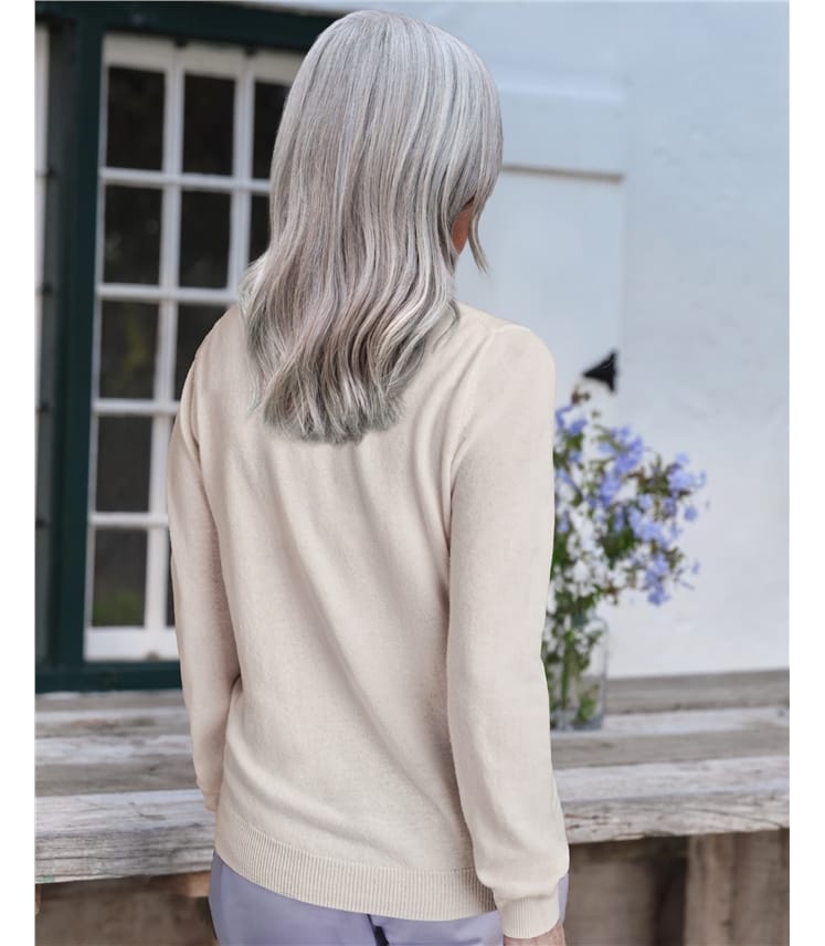 Cashmere and Merino Crew Neck Knitted Sweater