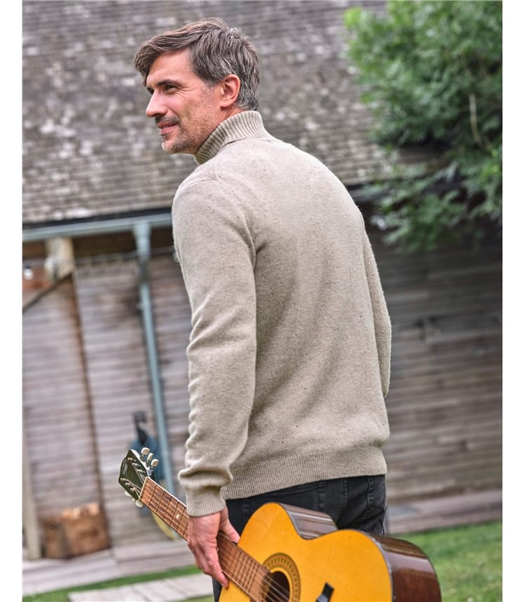 Mens Lambswool Polo Neck Jumper