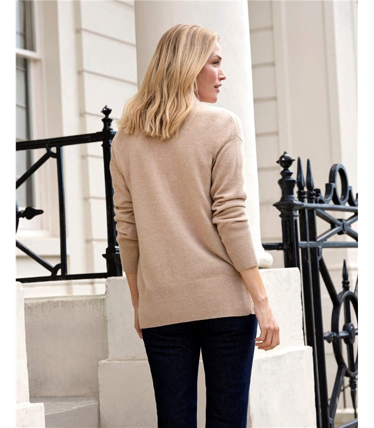 Caramel Pure Cashmere Boyfriend Cardigan WoolOvers US