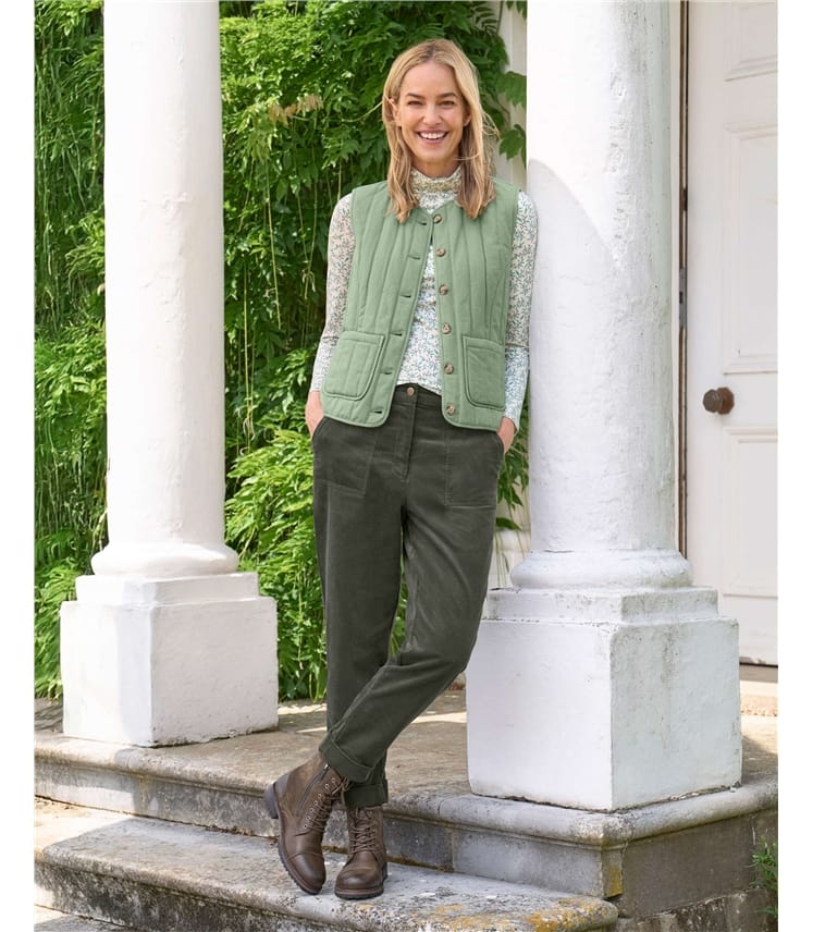 Soft Tapered Leg Cord Trousers