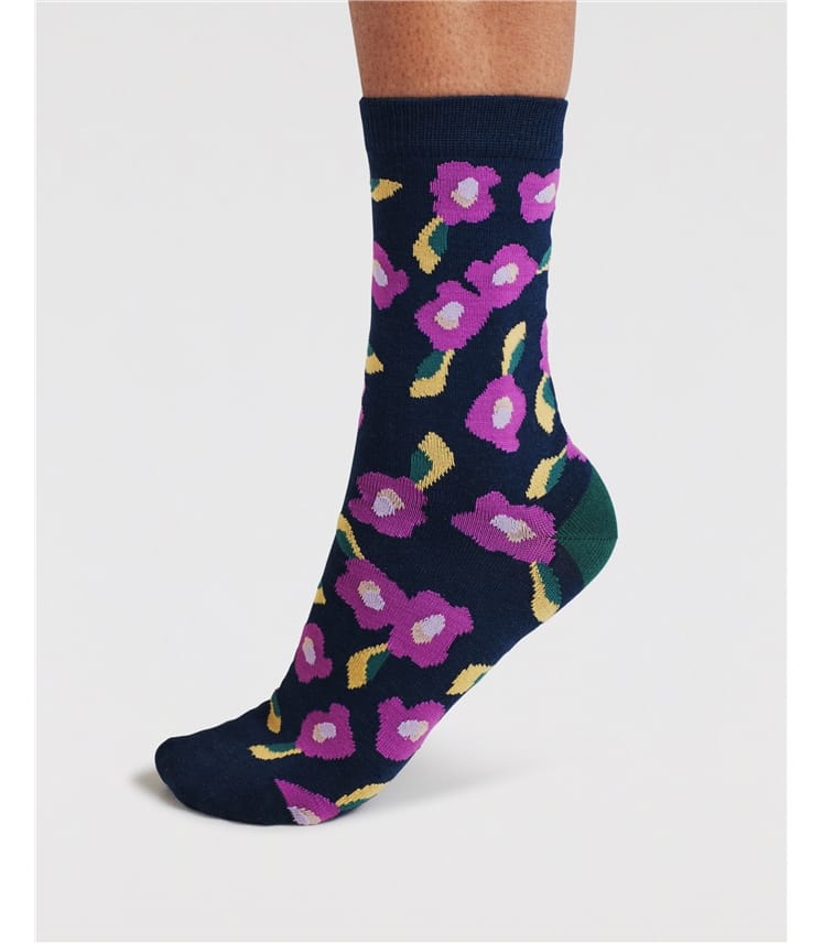 Sabra Flower Power Boîte cadeau de 4 chaussettes en bambou